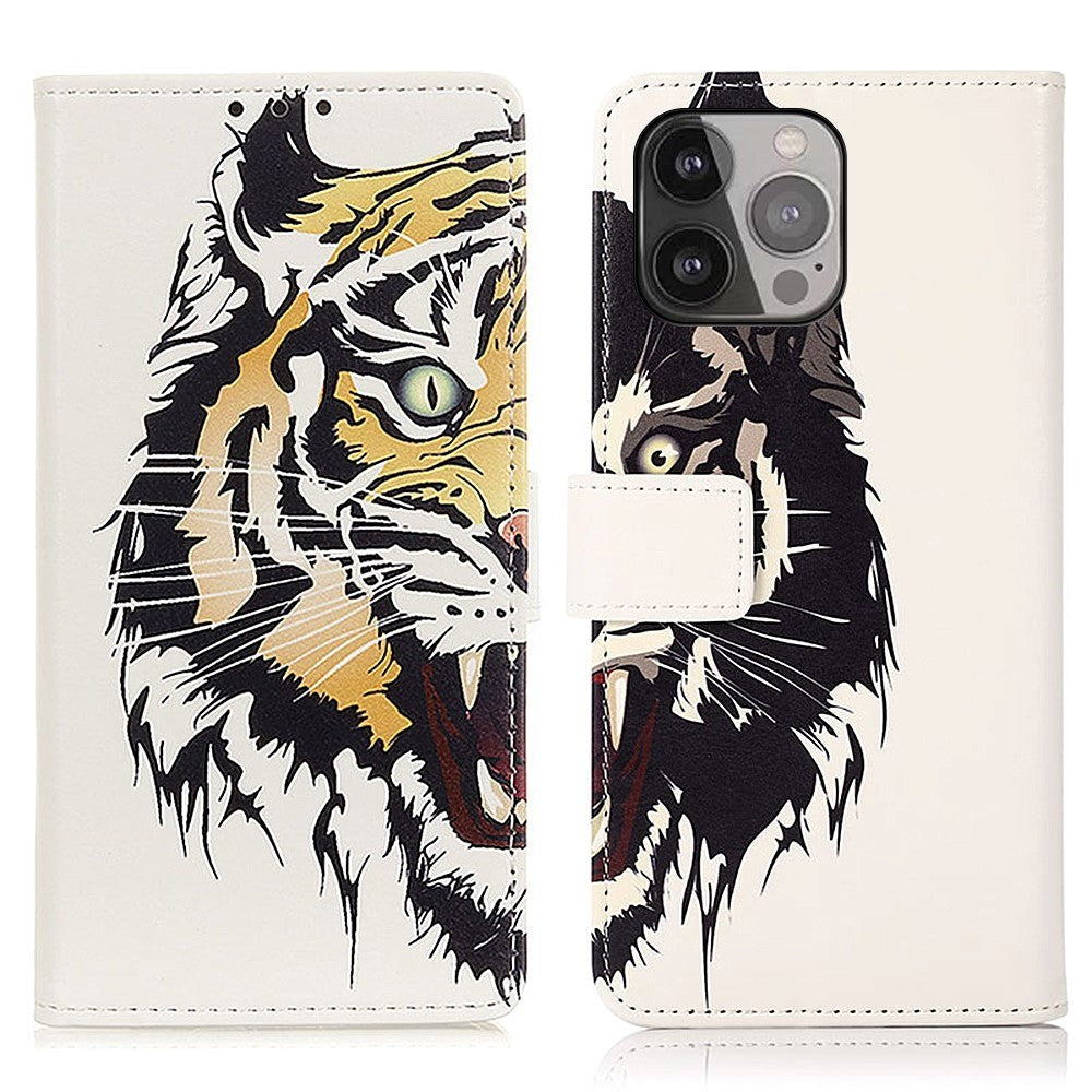 iPhone 13 Pro Max Leather Wallet Case - Tiger