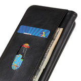 iPhone 13 Mini Litchi Leather Wallet Case - Black