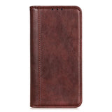 iPhone 13 Mini Litchi Leather Wallet Case - Brown