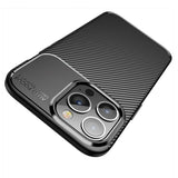 iPhone 13 Pro Carbon Fiber Flexible Plastic Case - Black