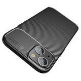 iPhone 13 Carbon Fiber Flexible Plastic Case - Black