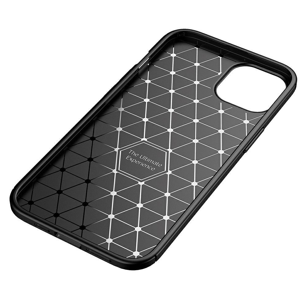 iPhone 13 Carbon Fiber Flexible Plastic Case - Black