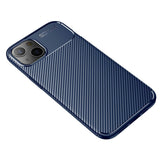 iPhone 13 Carbon Fiber Flexible Plastic Case - Blue