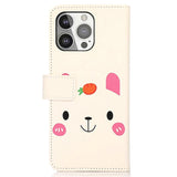 iPhone 13 Pro Leather Wallet Case - Cute Animal