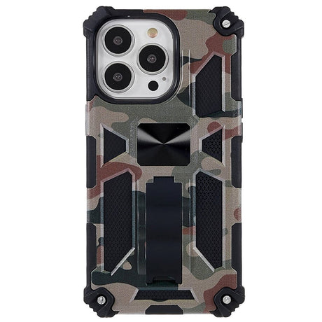 iPhone 13 Pro Camouflage Tough Case w. Kickstand - Army Green