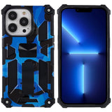 iPhone 13 Pro Camouflage Tough Case w. Kickstand - Dark Blue