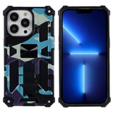 iPhone 13 Pro Camouflage Tough Case w. Kickstand - Blue