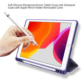 iPad 10.2" (2021 / 2020 / 2019) Tri-Fold Leather Case w. Pencil Holder - Purple Marble