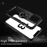 iPhone 13 Pro Tough Case w. Magnetic Kickstand - Transparent / Silver