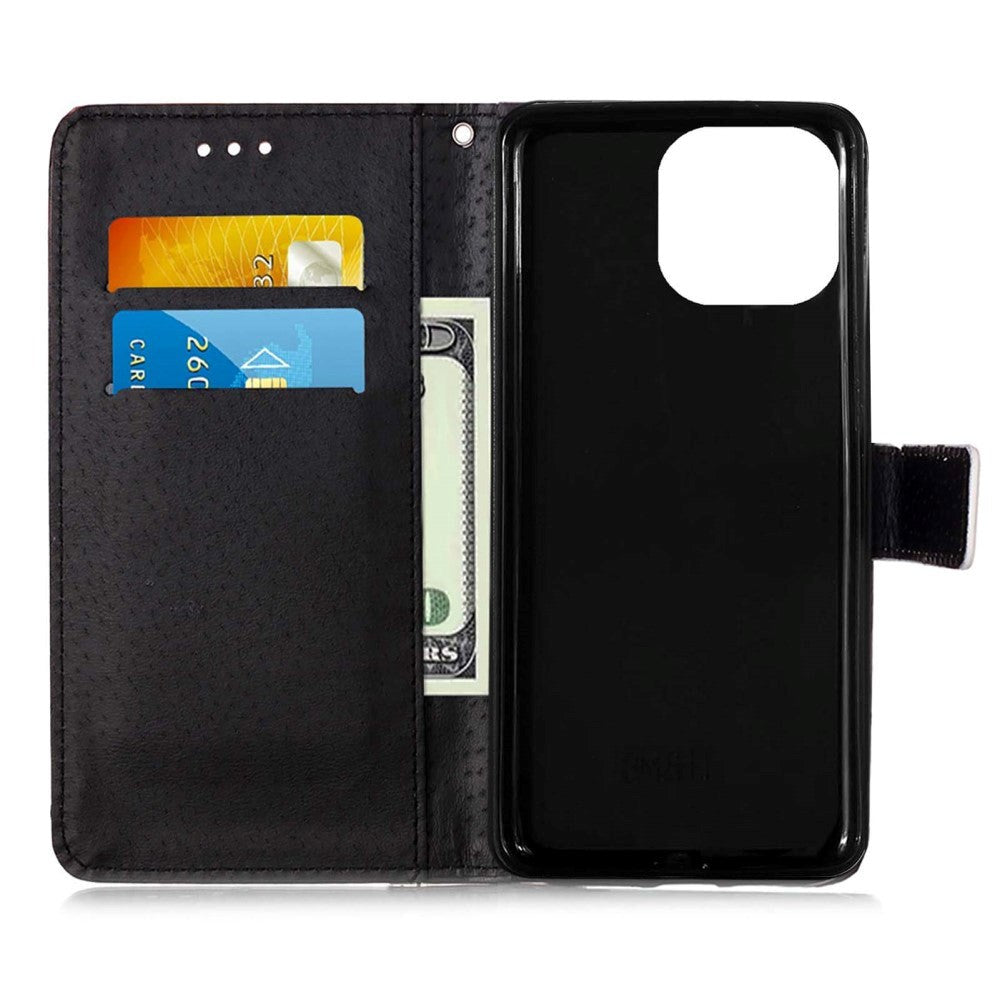 iPhone 13 Pro Leather Wallet Case & Strap - Cat & Tiger