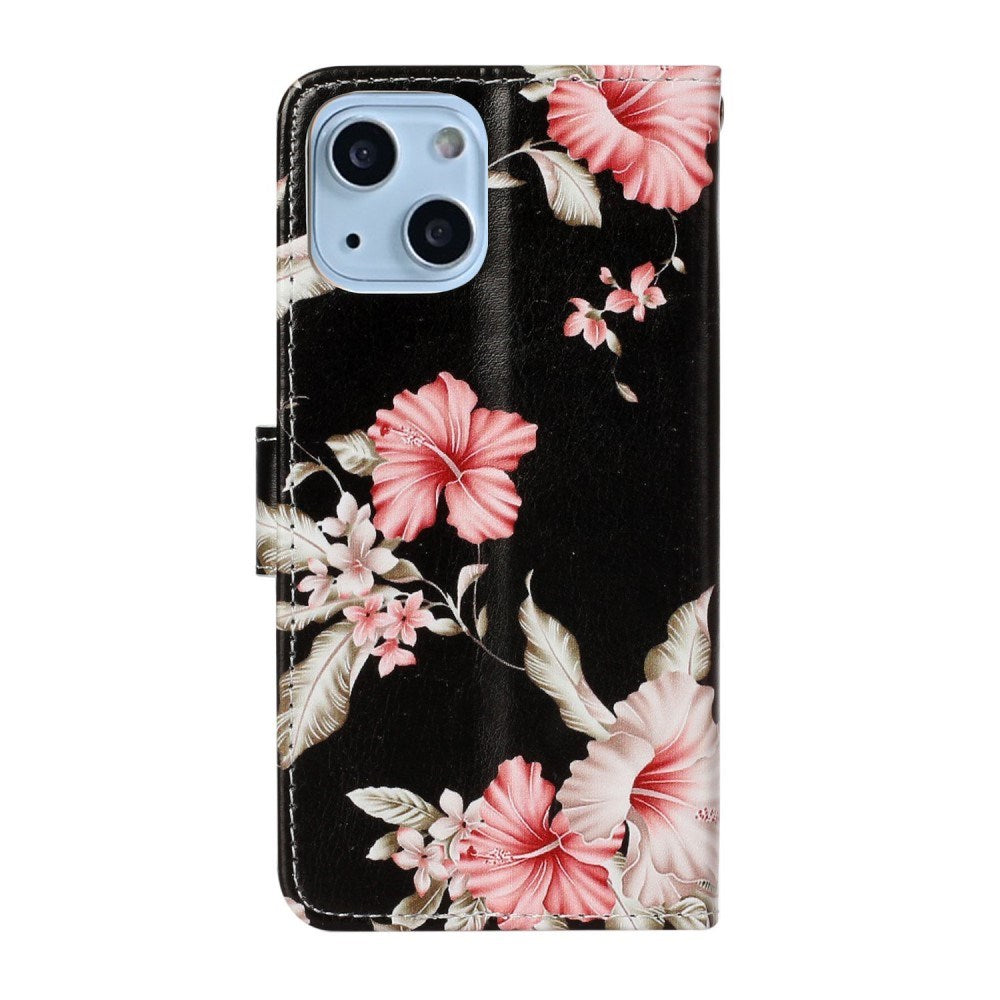 EIDERWOOD iPhone 13 Mini Leather Wallet Case w. Print - Azalea Flower