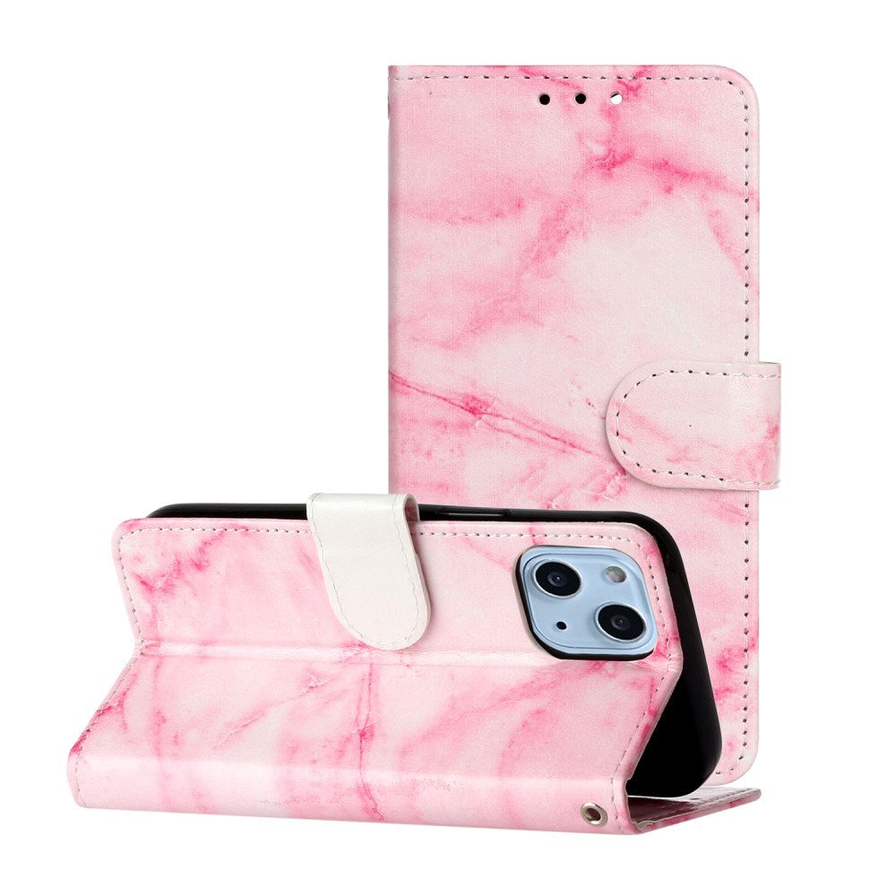 EIDERWOOD iPhone 13 Mini Leather Wallet Case w. Print - Pink