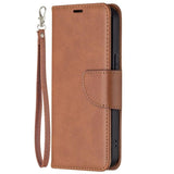 iPhone 13 Pro Rustic Leather Wallet Case & Strap - Brown