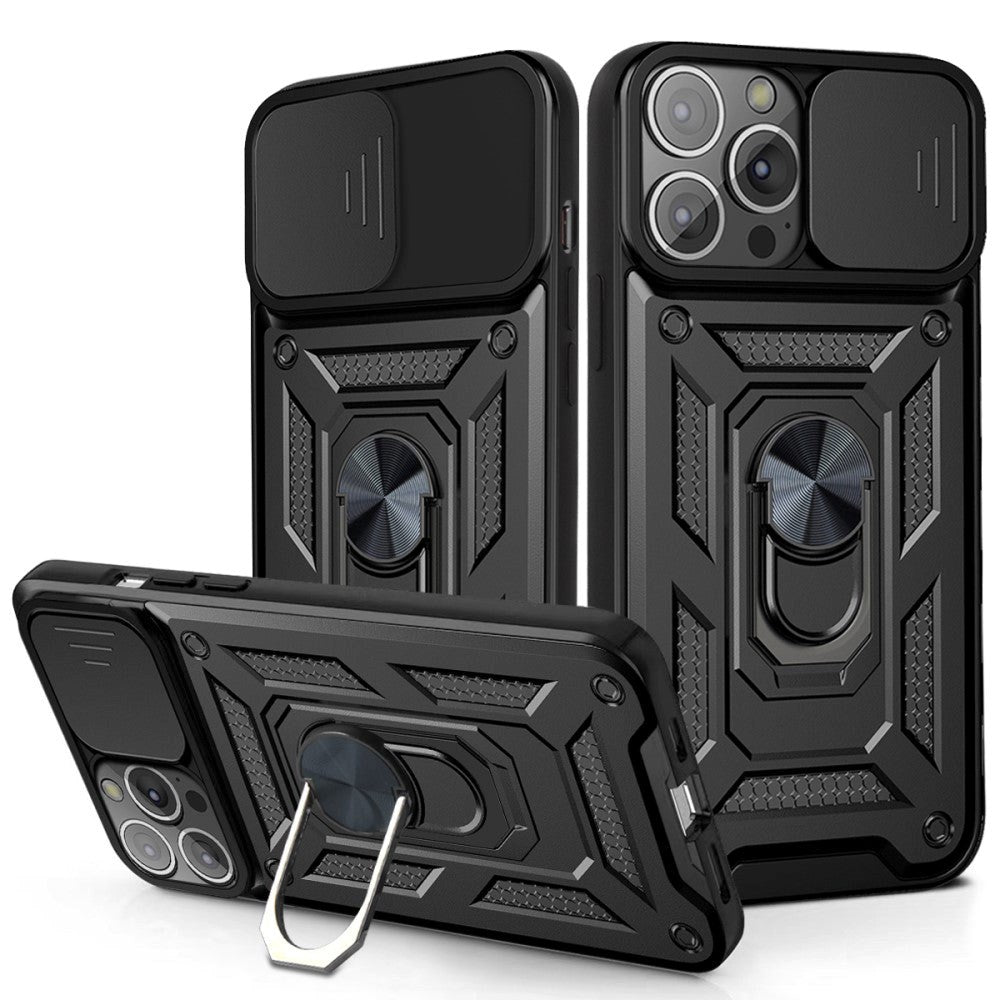 iPhone 13 Pro Max Tough Case w. Magnetic Kickstand & Cam Slider - Black