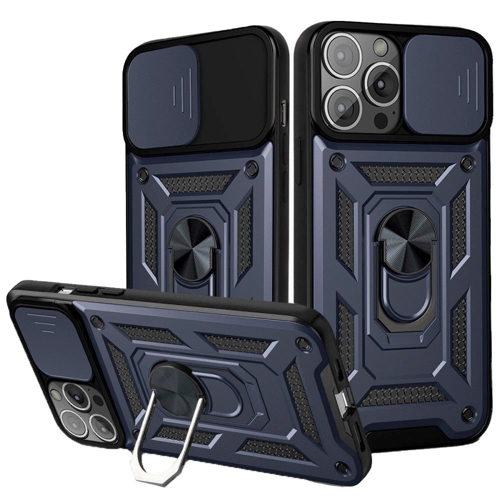 iPhone 13 Pro Tough Case w. Magnetic Kickstand & Cam Slider - Dark Blue