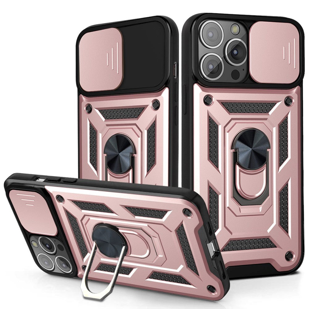 iPhone 13 Pro Tough Case w. Magnetic Kickstand & Cam Slider - Rose Gold