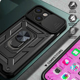 iPhone 13 Mini Tough Case w. Magnetic Kickstand & Cam Slider - Black