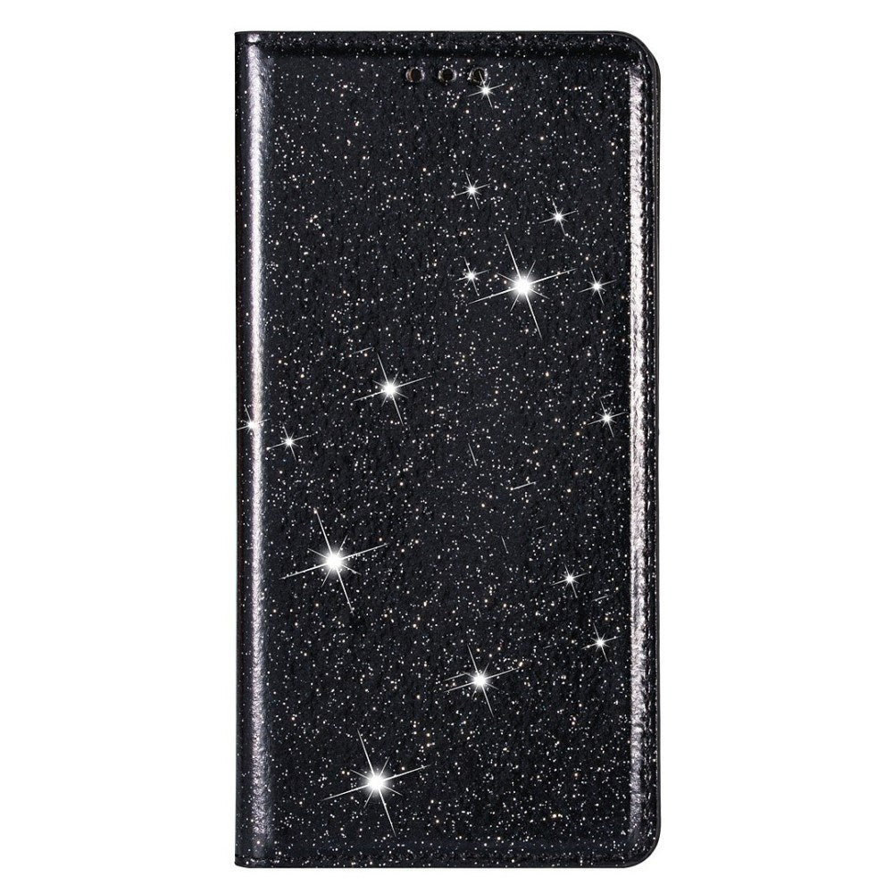 EIDERWOOD iPhone 13 Mini Leather Case w. Wallet & Stand Function - Glitter - Black