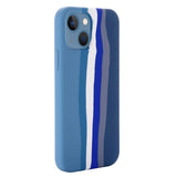 iPhone 13 Flexible Silicone Case - Rainbow - Blue