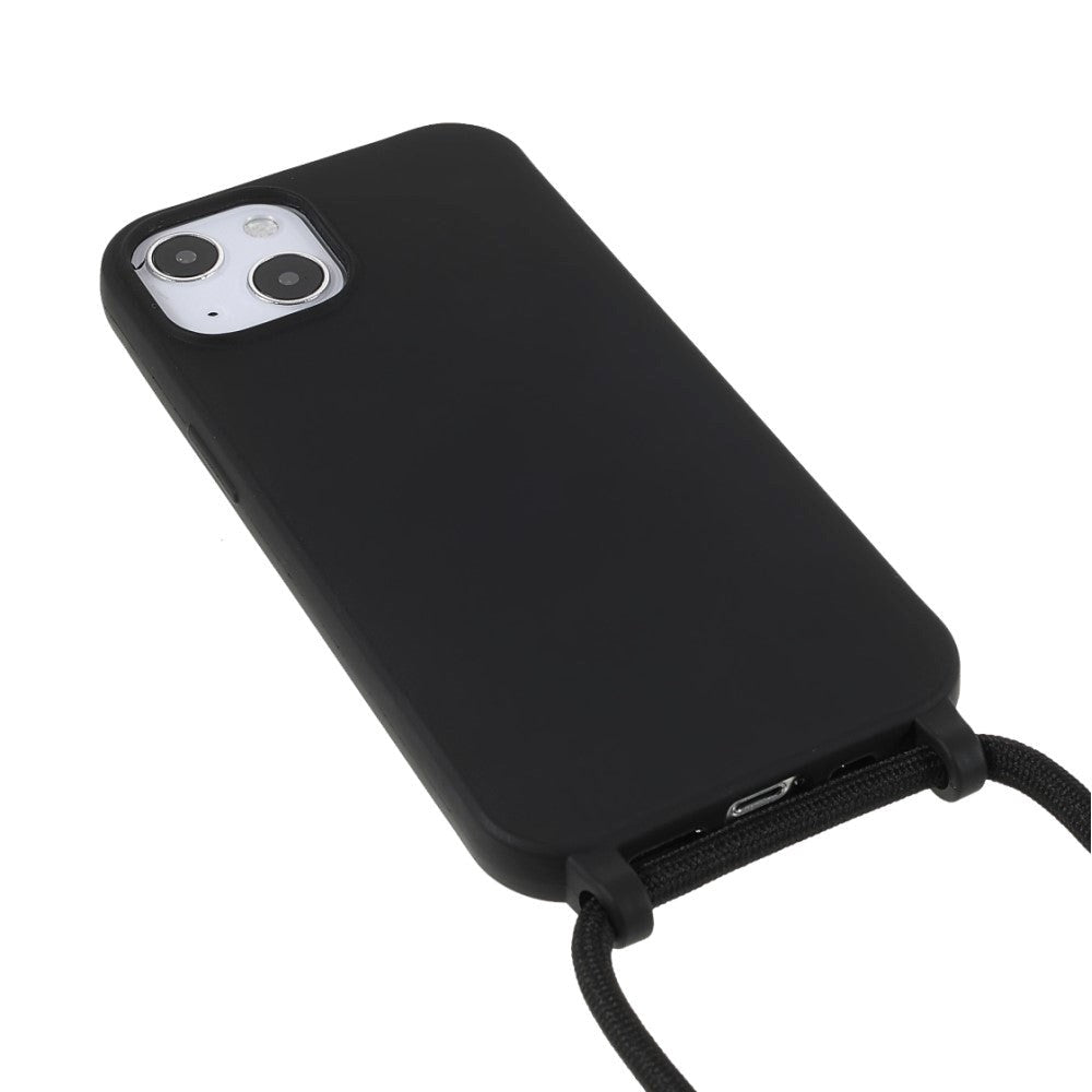 iPhone 13 Mini Flexible Plastic Case w. Hand Strap - Black