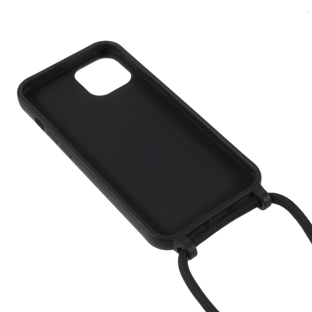 iPhone 13 Mini Flexible Plastic Case w. Hand Strap - Black