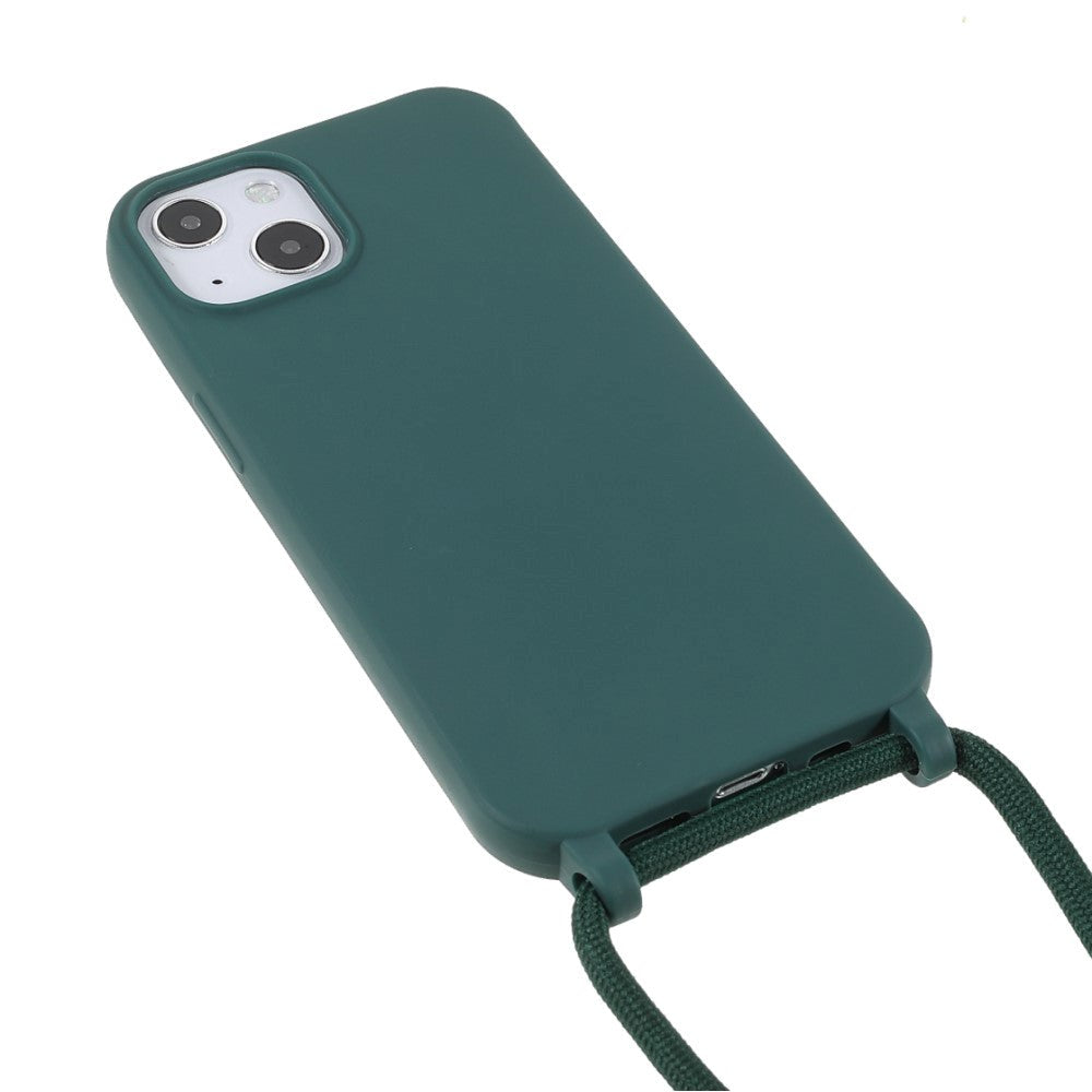 iPhone 13 Flexible Plastic Case w. Hand Strap - Green