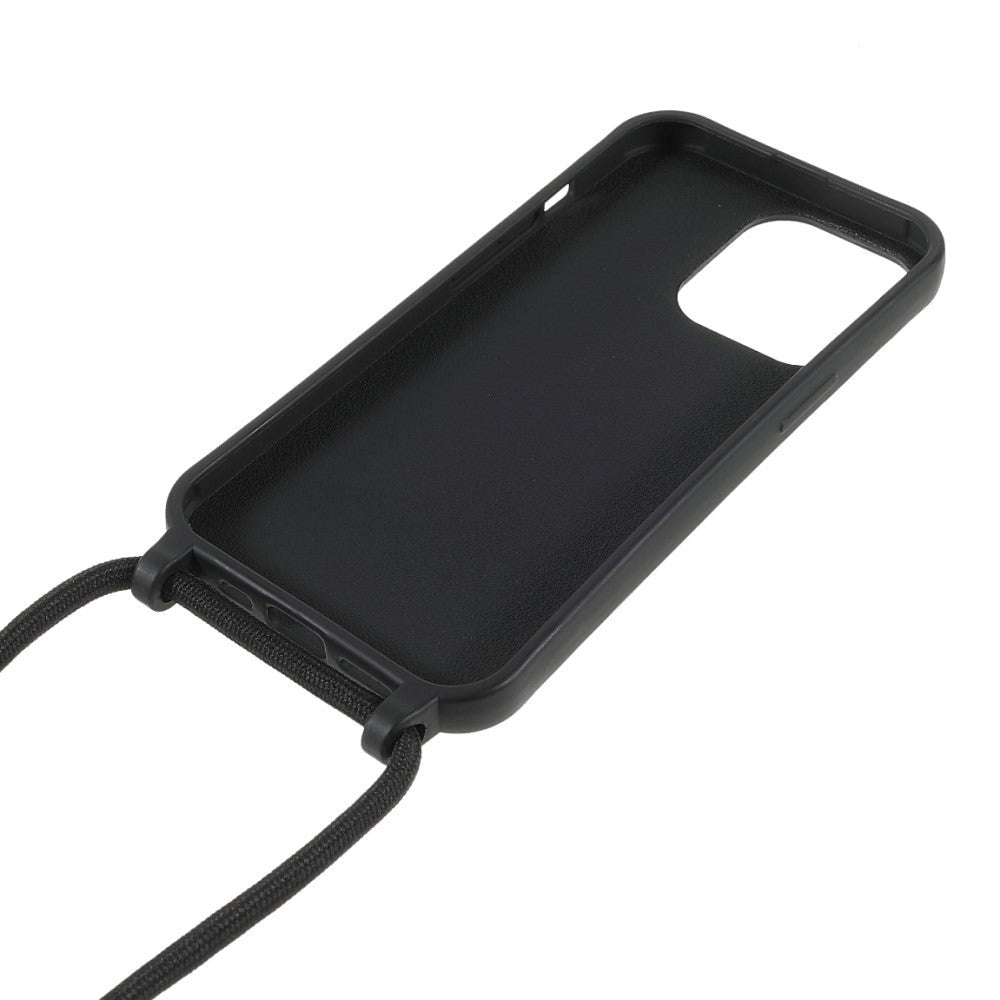 iPhone 13 Pro Flexible Plastic Case w. Hand Strap - Black