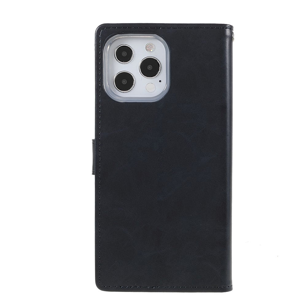 iPhone 13 Pro GOOSPERY Blue Moon Leather Wallet Case - Black