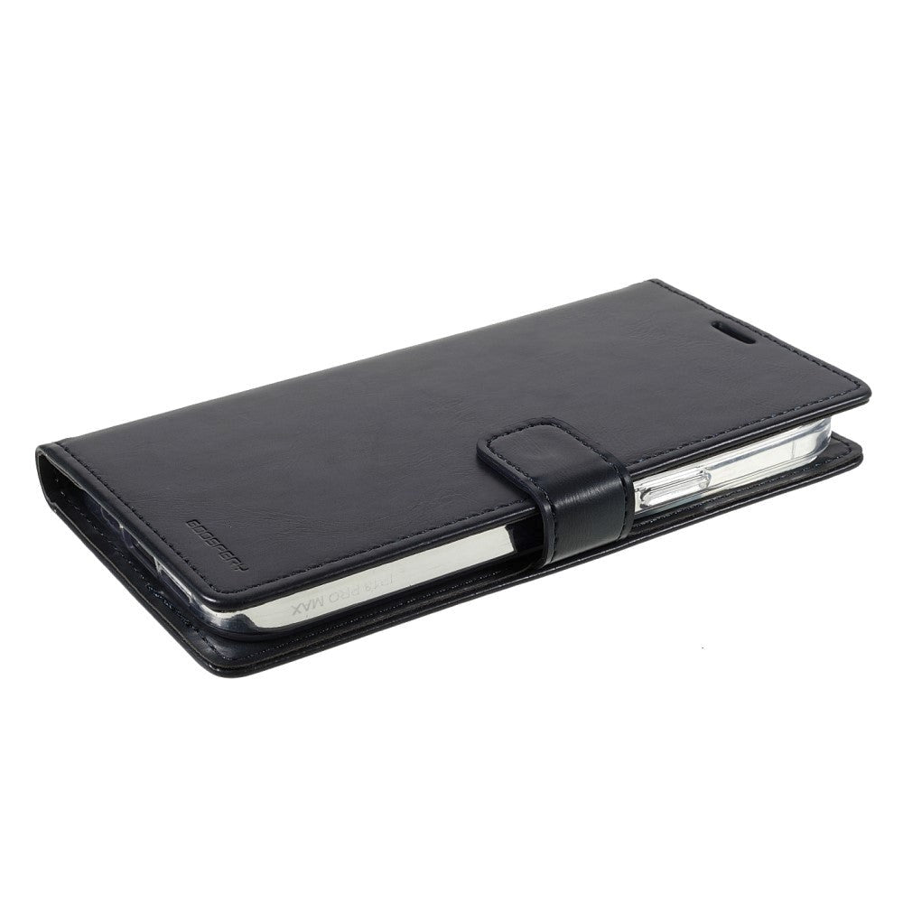 iPhone 13 Pro GOOSPERY Blue Moon Leather Wallet Case - Black