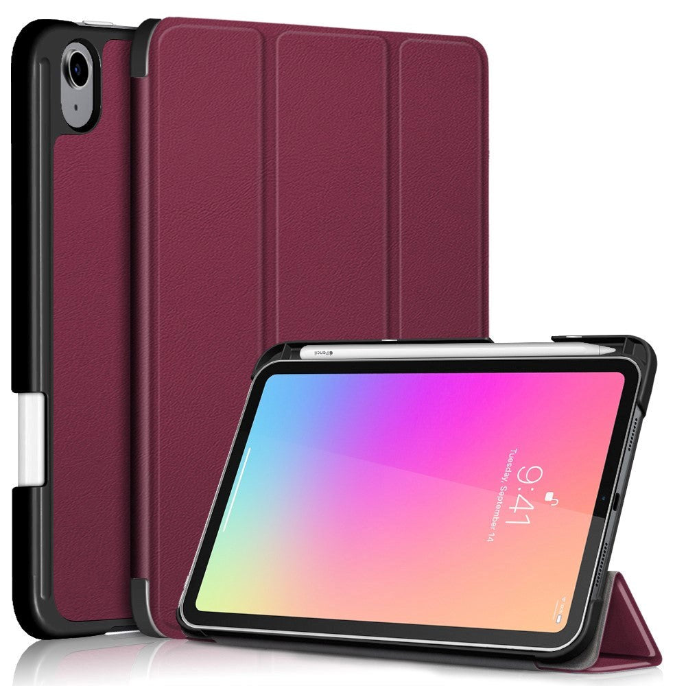 iPad Mini (2021) Tri-fold Flip Case w. Apple Pencil Holder - Wine Red