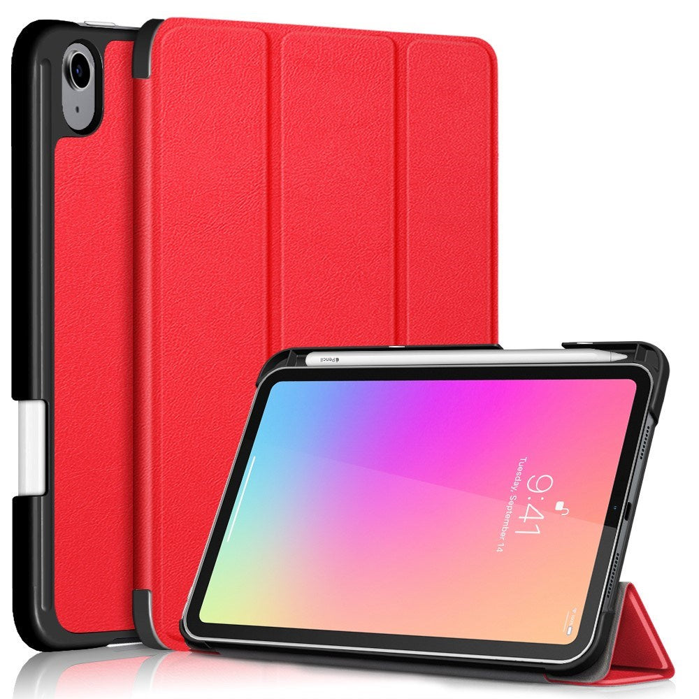 iPad Mini (2024 / 2021) Tri-fold Flip Case w. Apple Pencil Holder - Red