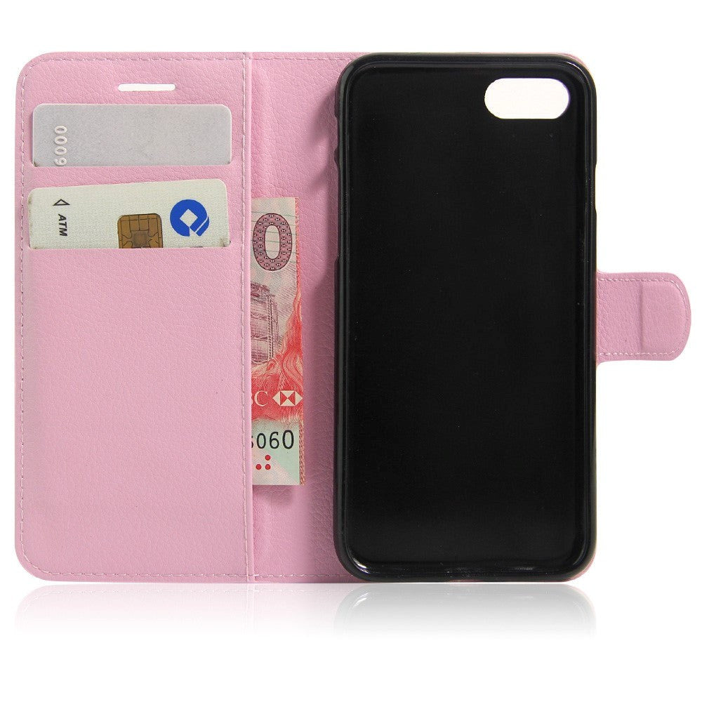 iPhone SE (2022 / 2020) / 8 / 7 Phone Wallet Case Soft Pouch Leather Pink