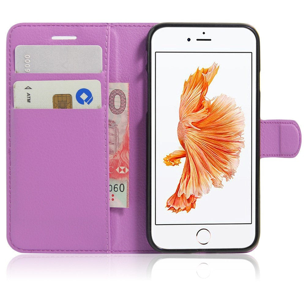 iPhone SE (2022 / 2020) / 8 / 7 Phone Wallet Case Soft Pouch Leather Purple