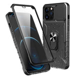 iPhone 13 Pro Max Tough Case + Tempered Glass Screen Protector - Black