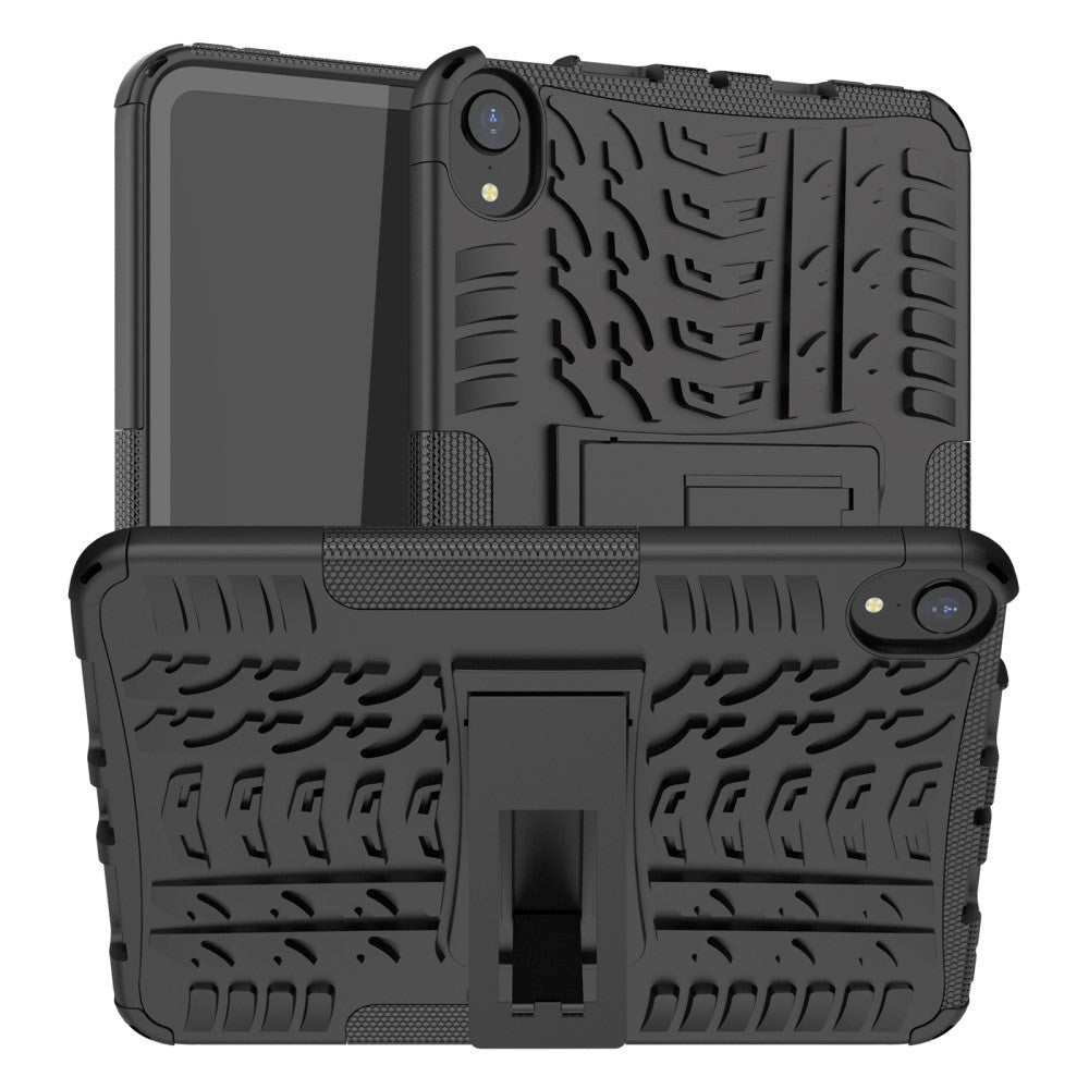 iPad Mini (2021) Tough Case w. Tyre Design & Stand Function - Black