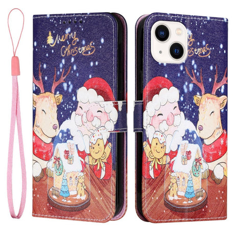 iPhone 13 Mini Leather Christmas Wallet Case - Christmas Cheer