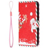 iPhone 13 Pro Leather Christmas Wallet Case - Santa & Rudolf