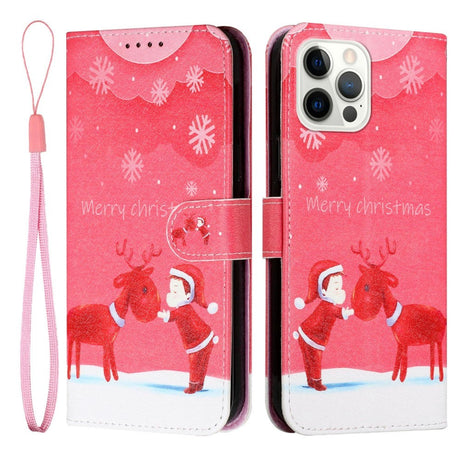 iPhone 13 Pro Leather Christmas Wallet Case - Baby Reindeer