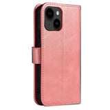 iPhone 13 Leather Wallet Case & Magnetic Lock - Rose Gold