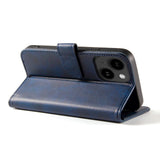 iPhone 13 Leather Wallet Case & Magnetic Lock - Blue