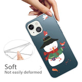 iPhone 13 Plastic Christmas Case - Cute Snowman - Transparent