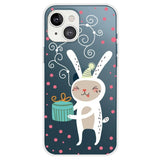 iPhone 13 Plastic Christmas Case - Gift Rabbit - Transparent