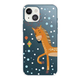 iPhone 13 Plastic Christmas Case - Reindeer Horse - Transparent