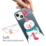 iPhone 13 Plastic Christmas Case - Knitting Snowman - Transparent