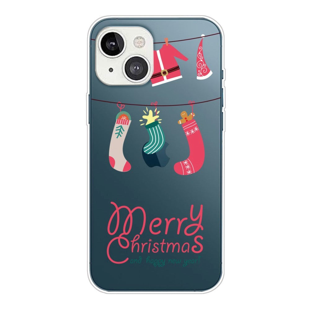 iPhone 13 Plastic Christmas Case - Christmas Clothes - Transparent