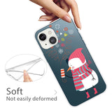 iPhone 13 Plastic Christmas Case - Festive Snowman - Transparent