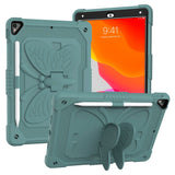 iPad 10.2" (2021/ 2020 / 2019) Kids Case - Butterfly Kickstand Case - Dark Green