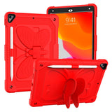 iPad 10.2" (2021/ 2020 / 2019) Kids Case - Butterfly Kickstand Case - Red