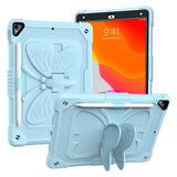 iPad 10.2" (2021/ 2020 / 2019) Kids Case - Butterfly Kickstand Case - Light Blue