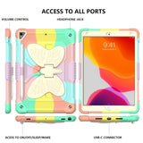 iPad 10.2" (2021/ 2020 / 2019) Kids Case - Butterfly Kickstand Case - Rainbow V3